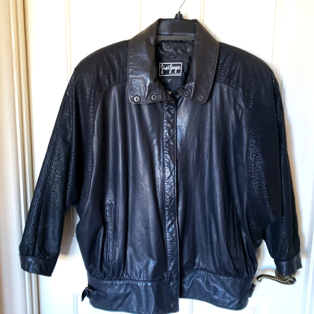 Genuine black leather jacket size M
